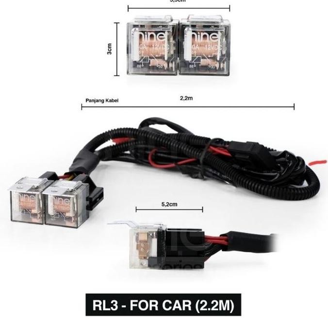 . RELAY SET LAMPU TEMBAK LED LASER KLAKSON HORN UNTUK MOTOR MOBIL