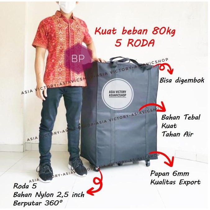Tas Travel Barang Roda 4 (Bp) Shopping Bag Belanja Lipat Koper