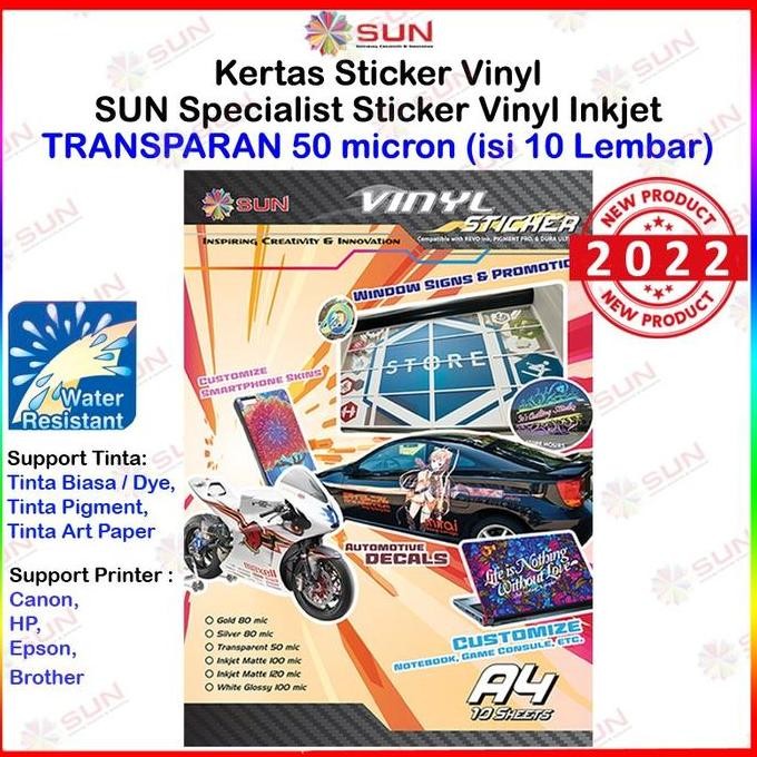

Kertas Sticker - Sun Kertas Sticker Vinyl Inkjet A4 Best Seller