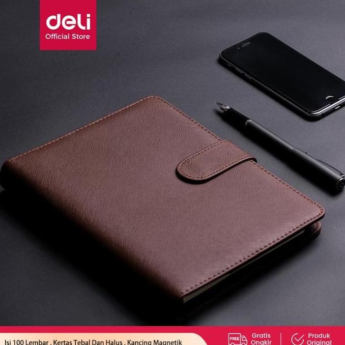 

Deli Loose-leaf Notebook Buku Catatan 25K 210x145mm 100 Lembar Warna Coklat Hitam 3151 Kertas Cokelat TA