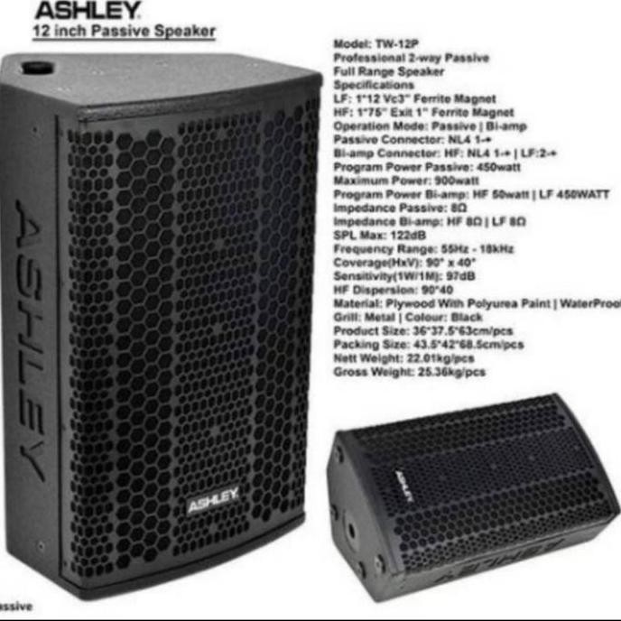 Speaker Pasif Ashley Tw 12P Tw12P Tw12 P 12Inch Original New Stok