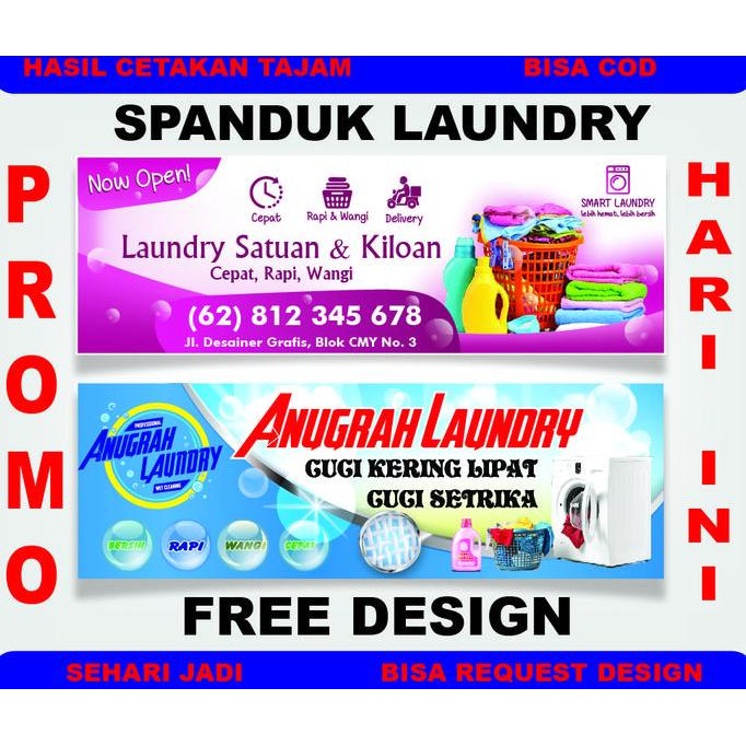 

SPANDUK BANNER LAUNDRY (FREE DESIGN SESUAI PESANAN)