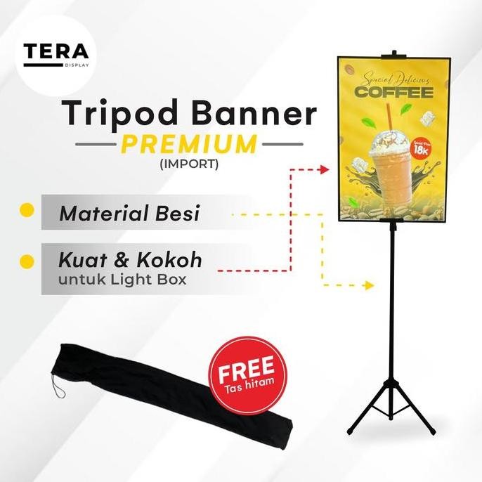 

tripod banner / tripod stand banner / tripod banner 2 sisi display akrilik
