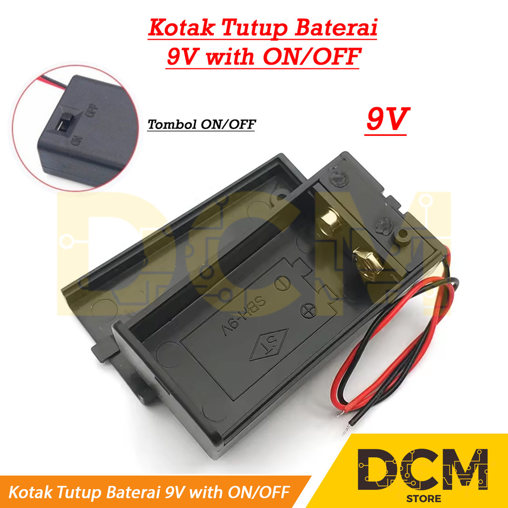 Kotak Baterai 9V Tutup Tempat Baterai Kotak 9V Battery Holder Box Case
