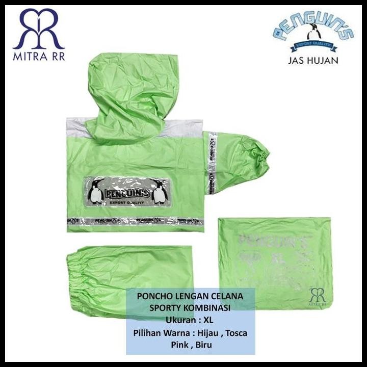 Terlaris Jas Hujan Ponco Lengan Celana Penguins Sporty Kombinasi Poncho Batman Best Seller