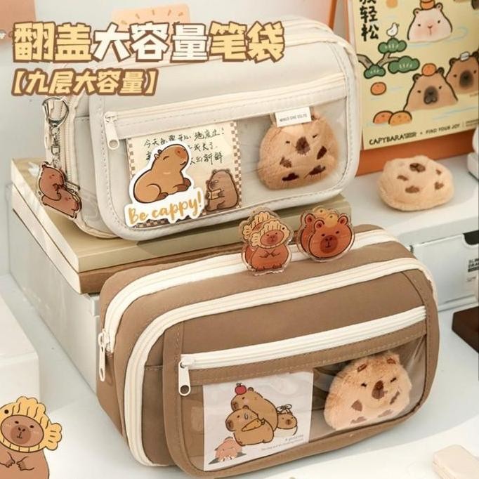 

KOTAK PENSIL BONEKA BULU LUCU CAPYBARA SET + PLUSHIE EDITION GWIYEO PENCIL CASE STATIONERY BAG KAWAII DOLL