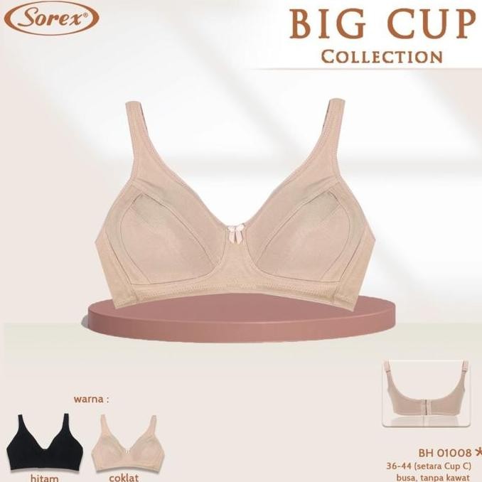 BH BRA BIG CUP SOREX 01008 SIZE 36 - 44 TANPA KAWAT BUSA TIPIS