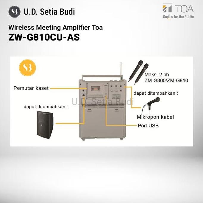 Portable Sound System / Wireless Amplifier Toa Zw-G810 Cu New Stok