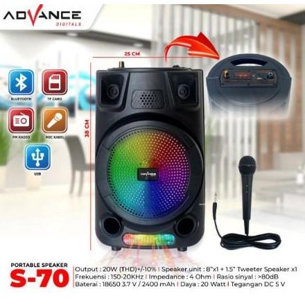 Speaker Advance S-70K / Ks-612 Mic Karaoke Advance New Stok