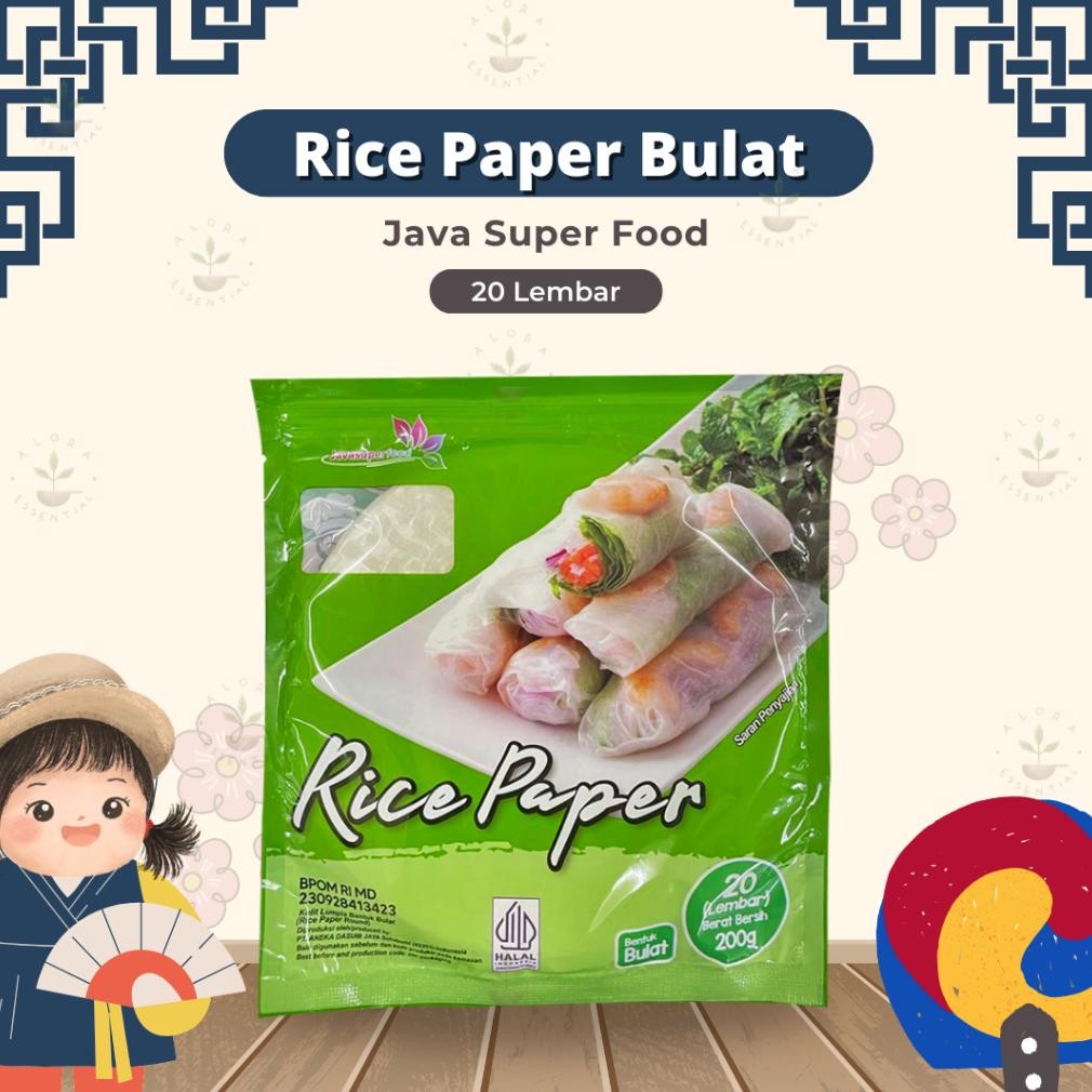 

Ready Java Rice Paper Bulat 20 Lembar - Banh Trang Rice Paper 22Cm - Kulit Lumpia Vietnam Rice Paper - Rice Roll Spring Roll - Salad Wrap