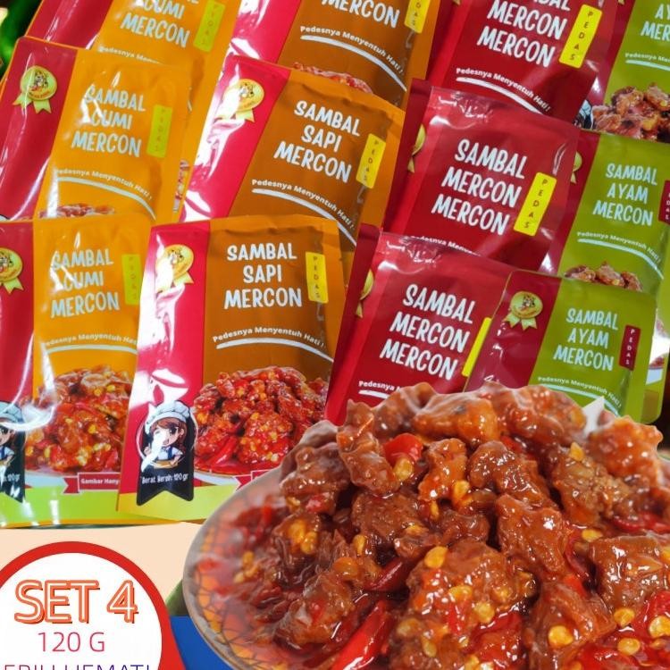 

Jdsell Mix Set 4 Lebih Hemat Halal Sambel Cumi Sambel Ayam Sapi Mercon Lauk N 120Gr Daging