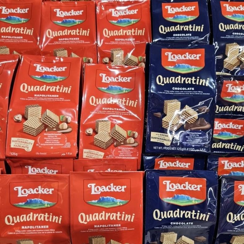 

PJ Loacker Wafer Quadratini Chocolate Napolitaner Hazelnut Vanilla Matcha Cheese Darkchocolate 110gr 125gr