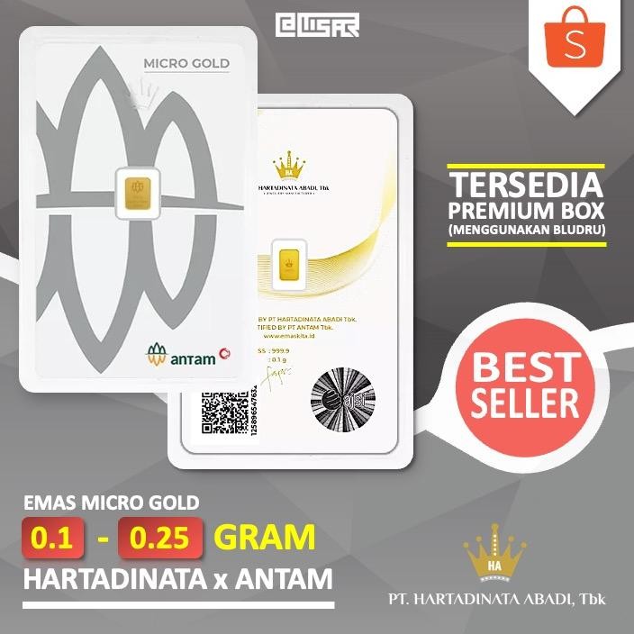 LM Logam Mulia Emas Hartadinata x Antam 0.1 - 0.25 gram 0,1 - 0,25 gr Press Certieye Asli Original K