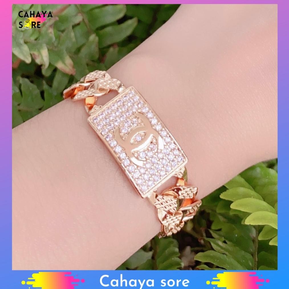 Gelang Xuping Gold Gelang Tangan Dewasa Rantai Emas Besar Permata Hace G02 AST