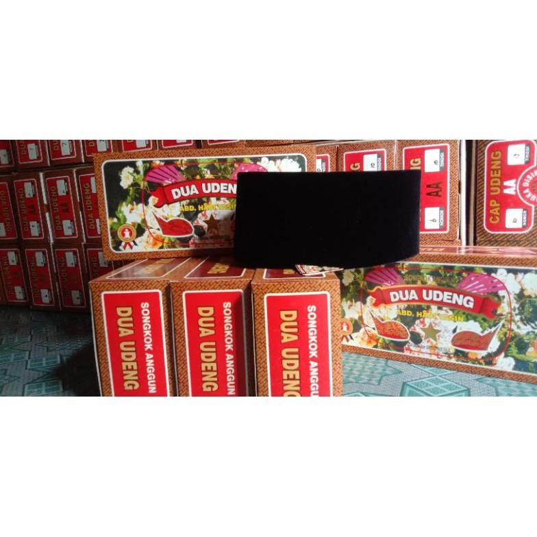 (GROSIR) PECI HITAM DUA UDENG | TIGA UDENG TINGGI 9 SIZE 1-10 SONGKOK HITAM UDENG KOPYAH HITAM UDENG