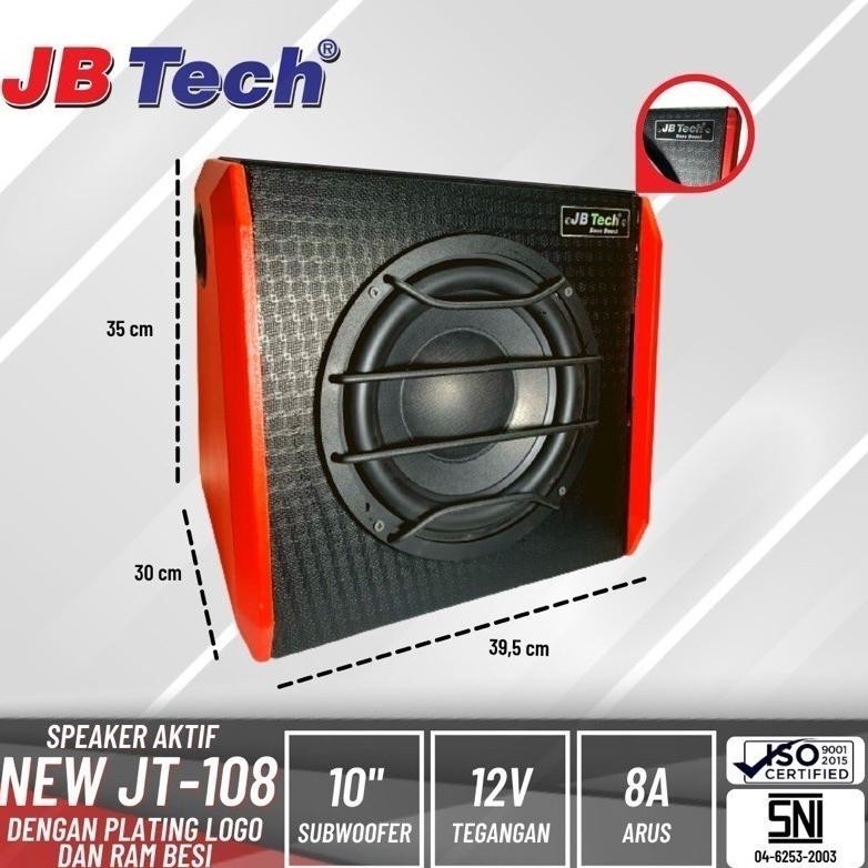 Subwoofer Aktif JB-Tech JT-108 BassTube Kotak Bass Box Aktif 10 Inch Bass Box JB Tech Murah Bagus