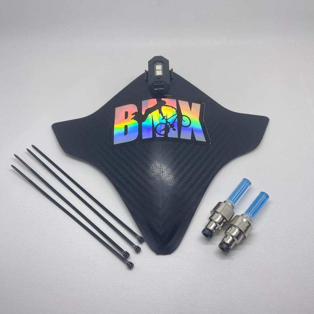 Paket Visor Sepeda BMX + Stiker Hologram BMX + Lampu Tempel + Lampu Tutup Pentil Nyala