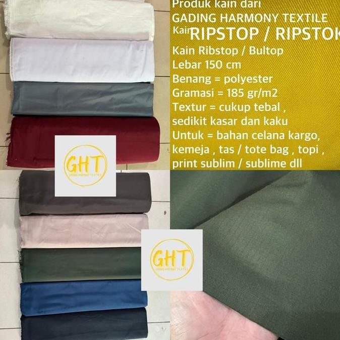 Tersedia ( per 1 roll ) kain RIPSTOP lebar 150 cm ripstok ribstop ribstok bultop luster kotak polyes