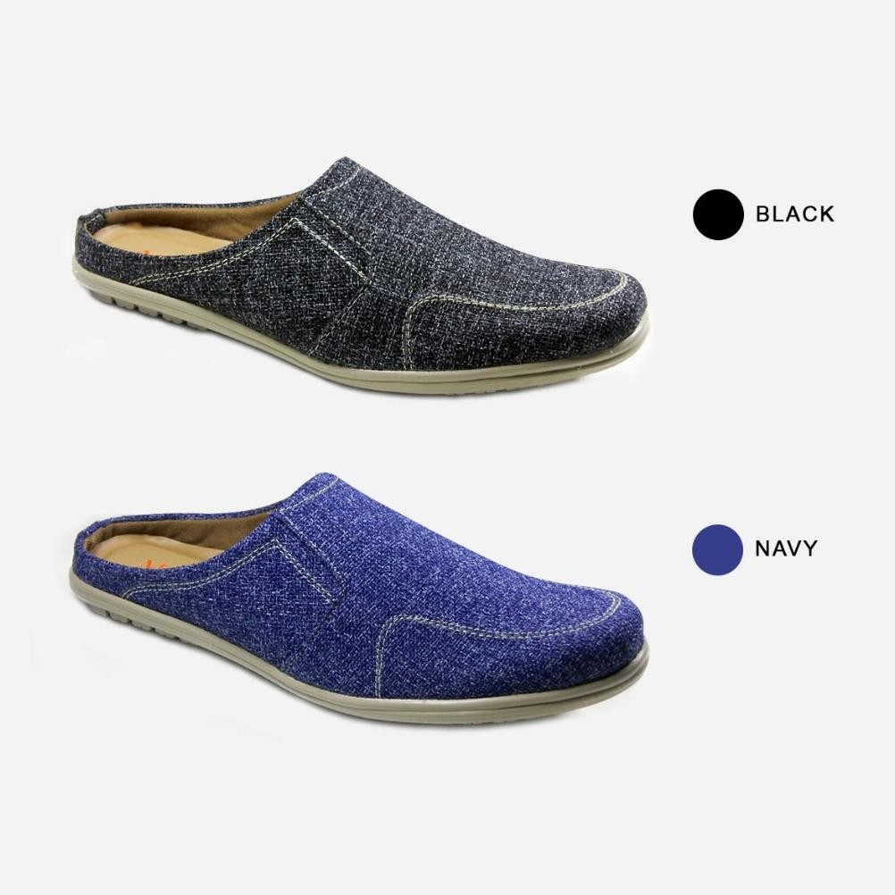 TERLARIS Mascotte GLINTON | Sepatu Sandal Bustong Pria 924.017 - [Hitam dan Navy] Siap kirim