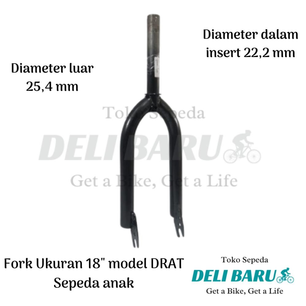 Fork Model DRAT Garpu Standar 18" Hitam Sepeda Anak