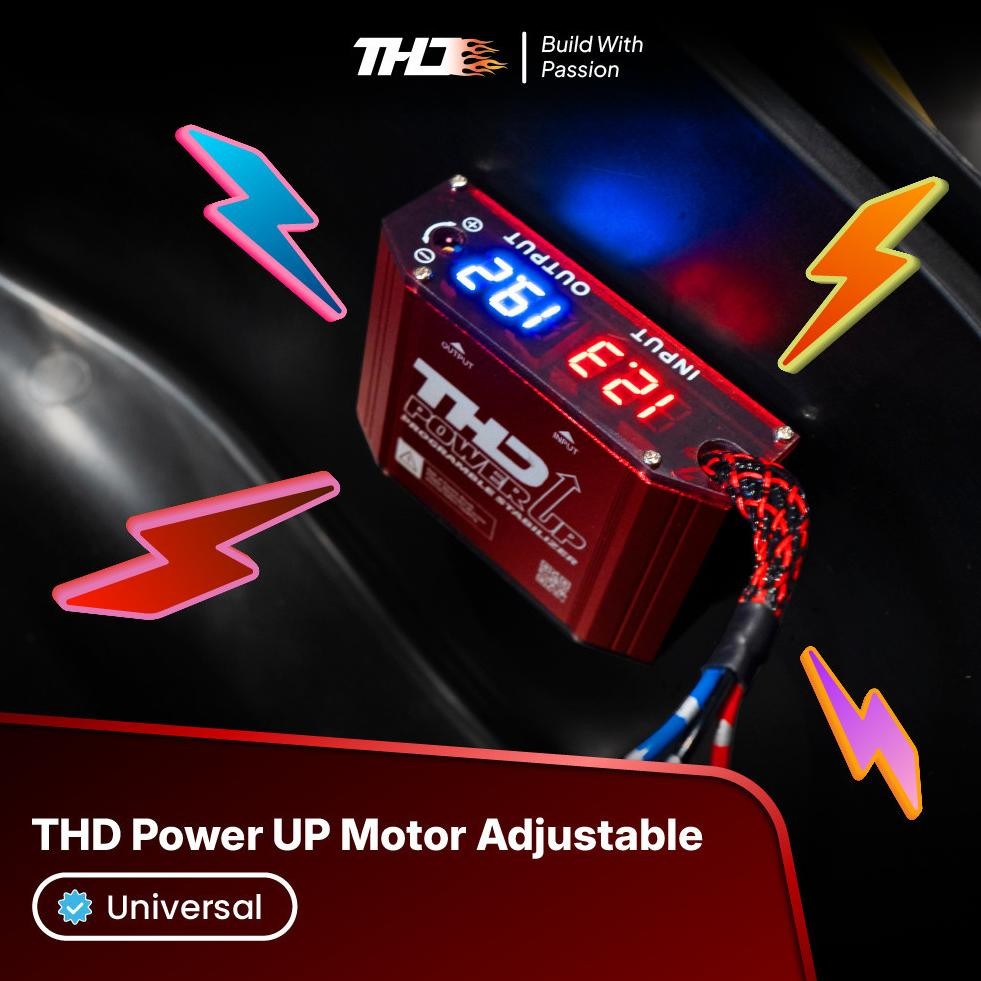Power Up Motor Adjustable Universal Pengstabil Kelistrikan Motor Penguat Voltase Aki Motor Aki Anti 