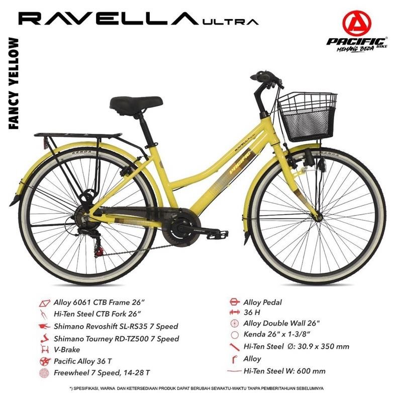 Sepeda Mini Dewasa keranjang Pacific Ravella Ultra 26 inch alloy 7 speed