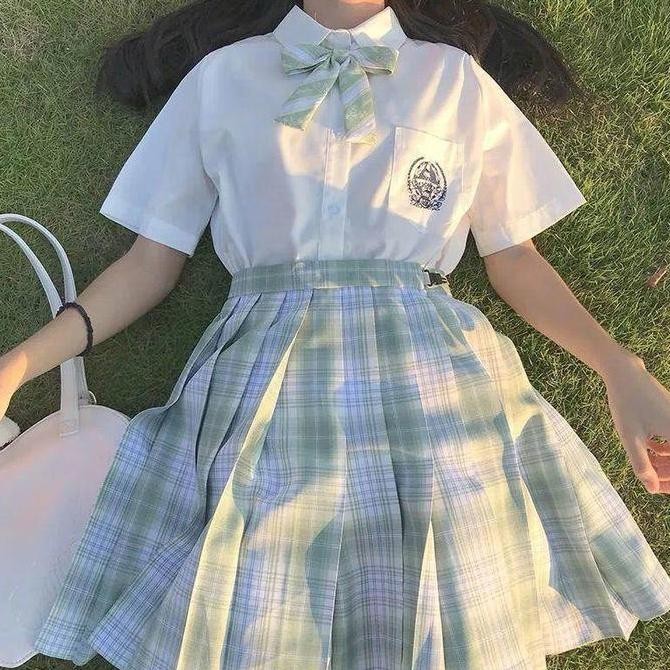 Tersedia WetroseReady Stock Fashion JK Uniform Original Short Skirt Full College Style Student Suit 