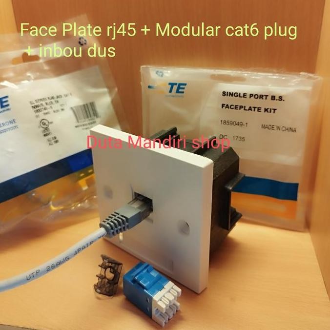 ready Wall Face plate RJ 45 + modular rj45 + box soket