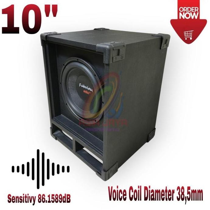 Promo Paket Combo Speaker Subwoofer Adx Fabulous 10 Inch Double Coil Plus Box Vinyl 10 Inch