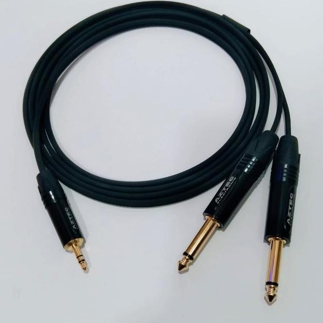 KABEL AUDIO KABEL AUX JACK 3.5MM TO 2 JACK TS 6.5MM  - KABEL DARI LAPTOP KE MIXER | KABEL HP KE MIXE