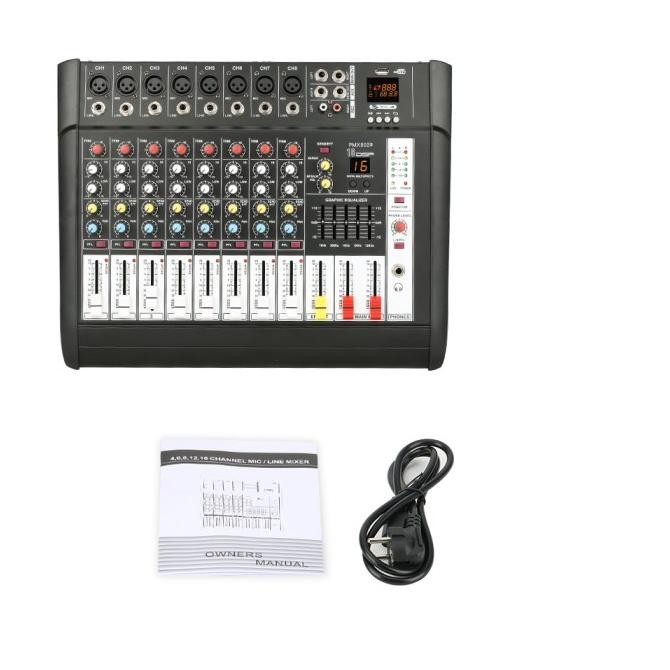 MIXER AUDIO PROFESIONAL PMX802D 8SOUND STRIP BUILT-IN 650*2 WATT POWER