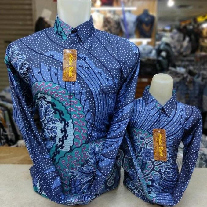 Tersedia KEMEJA BATIK COUPLE AYAH DAN ANAK LAPIS FURING  ANAK  TANPA FURING LENGAN PANJANG KATUN SOL