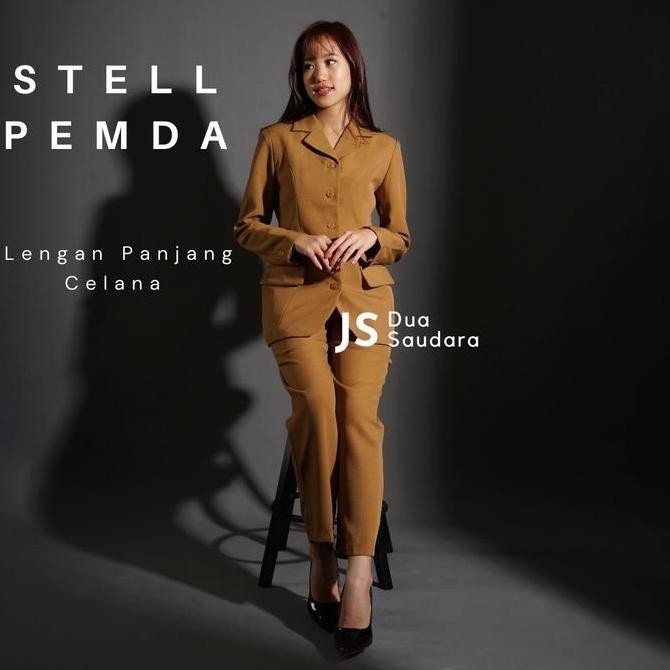 Tersedia PEMDA LENGAN PANJANG CELANA PANJANG / KHAKI WANITA / SERAGAM PEMDA / BAJU DINAS / SERAGAM D
