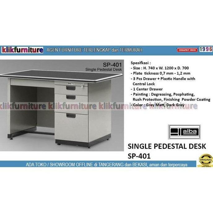 Grosir Sp 401 Alba Meja Tulis Kantor Besi 1/2 Biro
