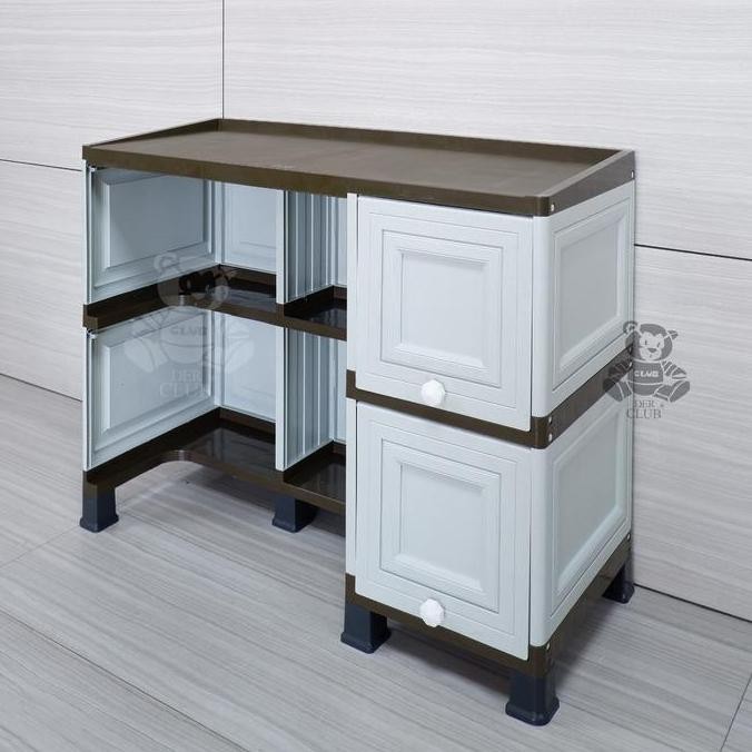 Grosir Club Paket Meja Kantor Soho-1 / Lemari Cabinet + Meja Belajar Plastik