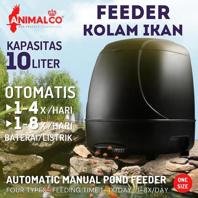 Pemberi Makan Ikan Otomatis 10 L / Fish Pond Feeder/ Koi Feeder Kolam Co