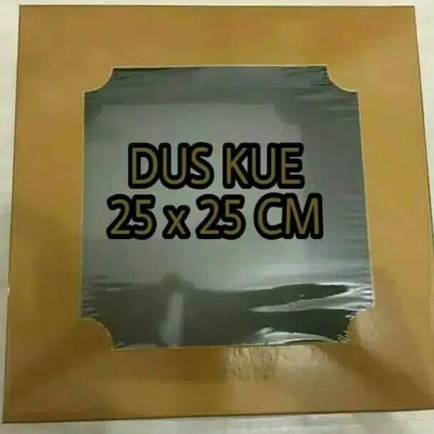 (Expert) Dus Gold Kaca 25X25 / BOX KUE EMAS / DUS KUE EMAS