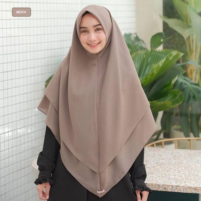 (Expert) Hijab Jilbab Khimar Syari Ceruti Premium Raudah 2 Layer Kancing Murah