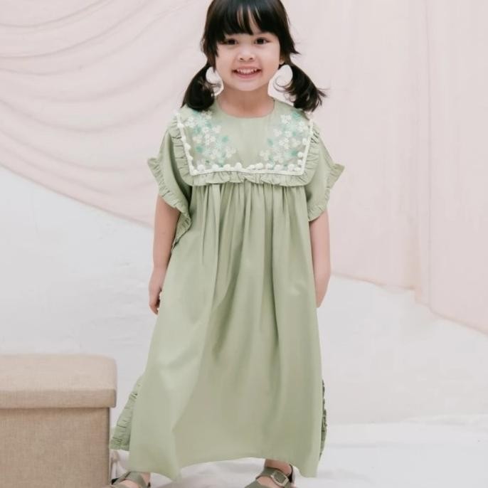 (Expert) Kaftan Raya , Dress kaftan twill anak perempuan