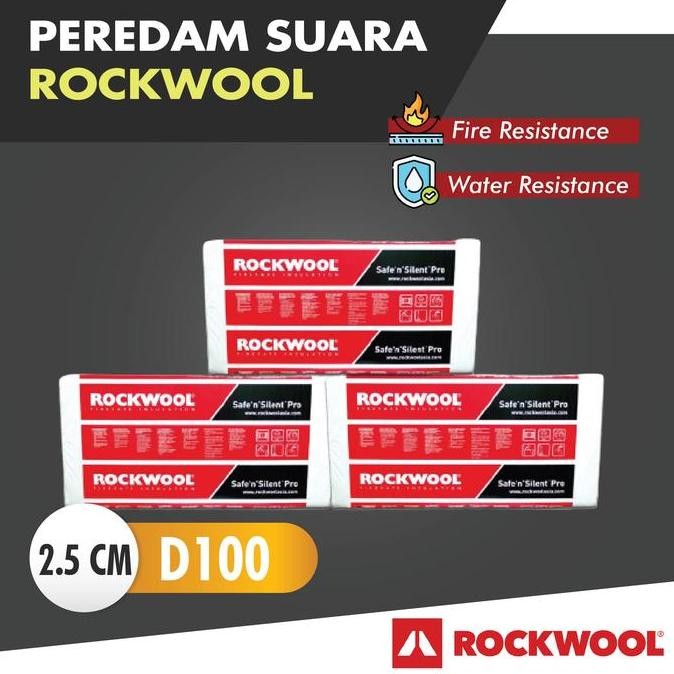 ready Peredam Ruangan / Rockwool D100 2,5cm  / Busa Peredam Suara / Rokwol
