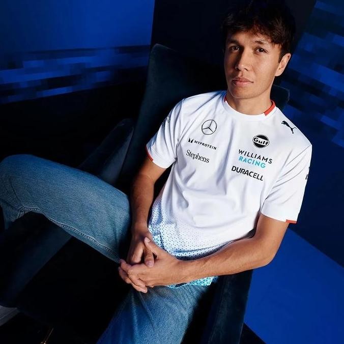 Williams Racing F1 2024 Mens Team Jersey White. Kaos Pria