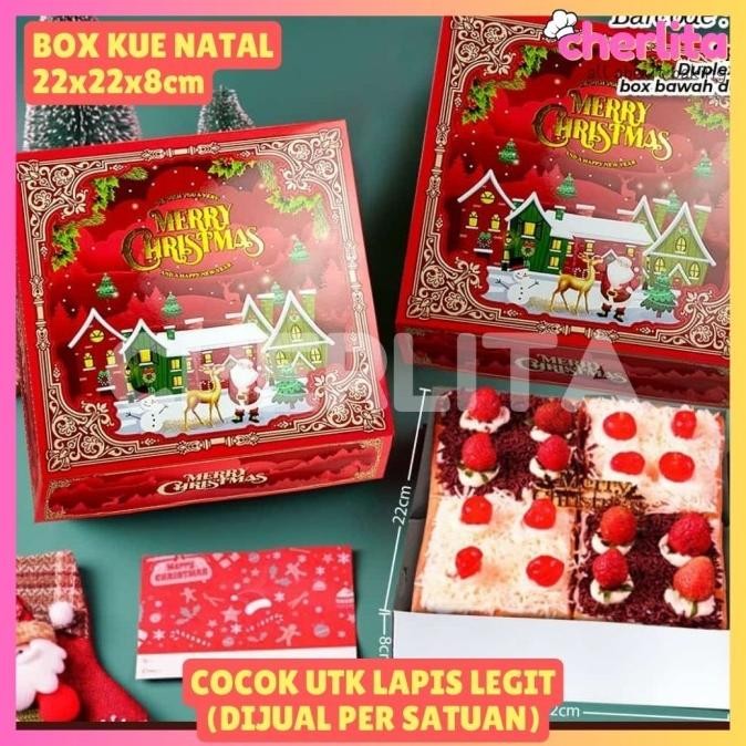 (Expert) Box Dus Natal Christmas Hampers Kotak Brownies Kue Kering