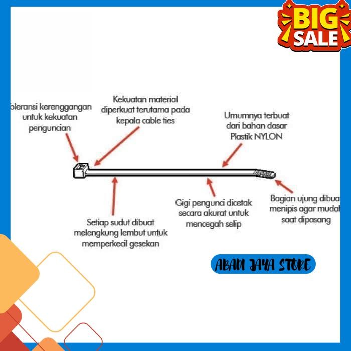 

KABEL TIES CABLE TIES KABEL TIS CABLE TIE PERAPIH 2.5X150MM ISI 100PCS BEBAS ONGKIR