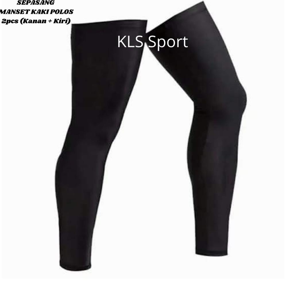 Manset Kaki Panjang Leg Sleeve Spandex Pelindung Kaki Pria Wanita Mangset Olahraga Deker Voli Futsal