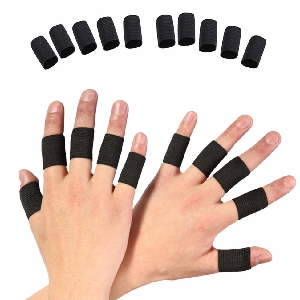 Finger Support Futsal Bola Voli Basket - Pelindung Jari Deker Jari Tangan Olahraga Hitam AST nUg