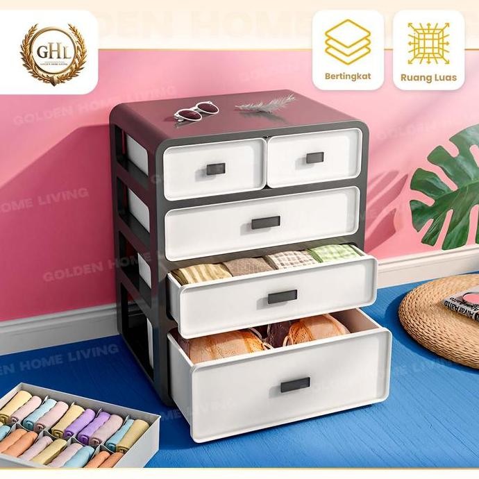 

Terlaris Ghl - Rak Laci Penyimpanan Plastik Pp Warna Hitam & Abu-Abu Cod