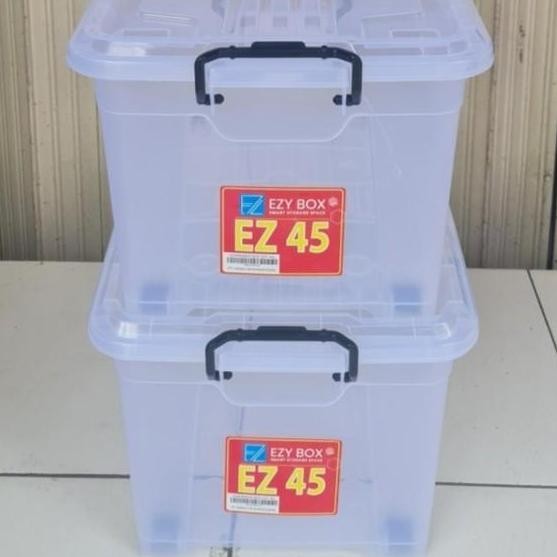 

Terlaris Box Container Cb 45 Liter Ezy Roda Bening Transparan Multiclub Shinpo