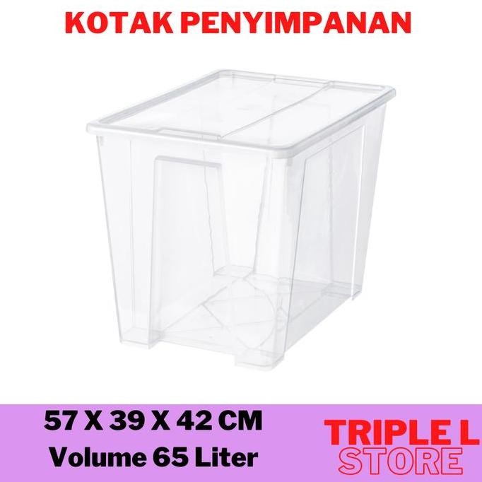 

Terlaris Container Box Kotak Penyimpanan Serbaguna Transparan 65 Liter Sml