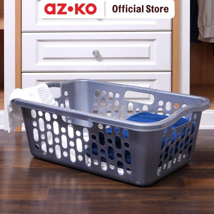 

Terlaris Azko Stora 65X45X27 Cm Keranjang Laundry Serbaguna - Abu-Abu