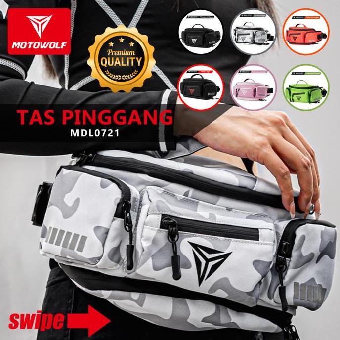 Tas Pinggang Motor Touring Motowolf Waistbag Tas Motor Waterproof